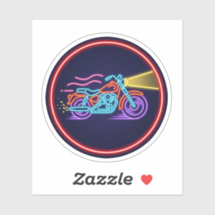Neon Motorcycle Cruiser Night Ride Glow Art