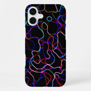 Neon Multicolor Lines iPhone 16 Plus Case