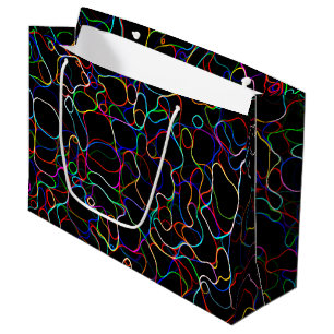 Neon Multicolor Lines Large Gift Bag