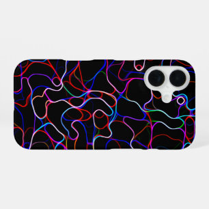 Neon Multicolored Curvy Line Pattern -COOL iPhone 16 Case