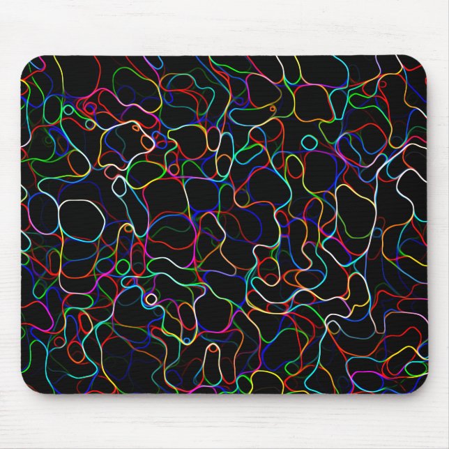 Neon Multicolored Curvy Line Pattern -COOL Mouse Pad (Front)