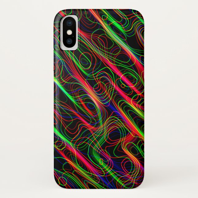 Neon Multicolored Lines Case-Mate iPhone Case (Back)