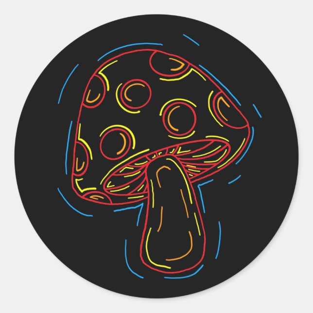 Neon Mushroom Sticker (Front)