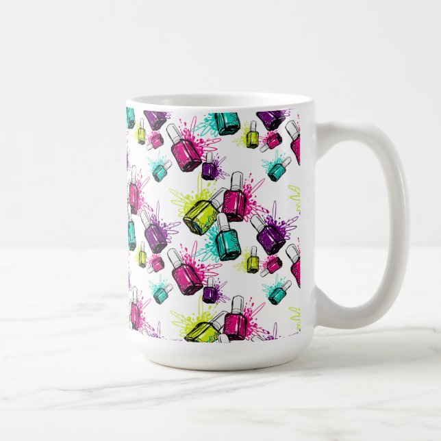 Neon Nail Polish Pattern Coffee Mug (Right)