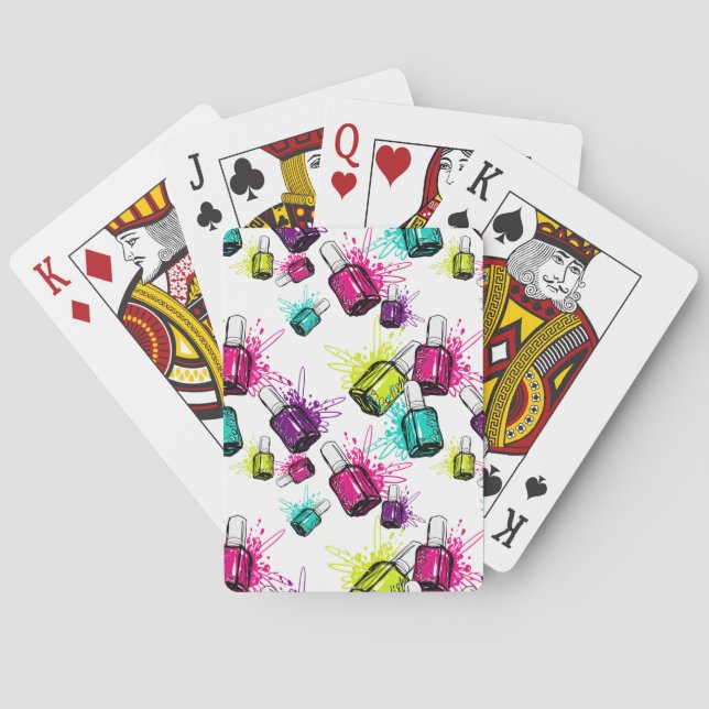 Neon Nail Polish Pattern Playing Cards (Back)