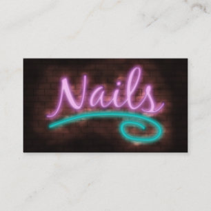 Neon Nails Technician Business Card