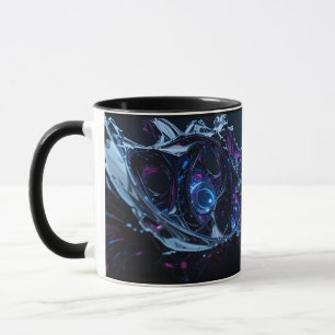 Neon Nexus: Interwoven Techno-Organic Structure Mug