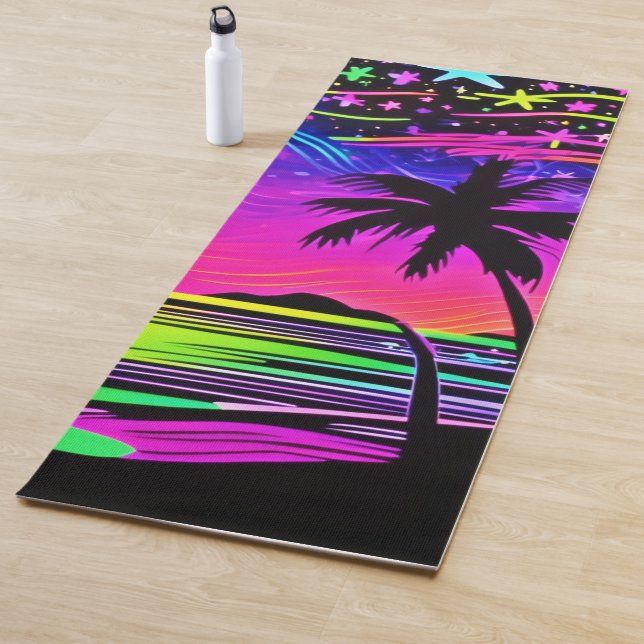 Neon Night Beachscape Yoga Mat (In Situ)