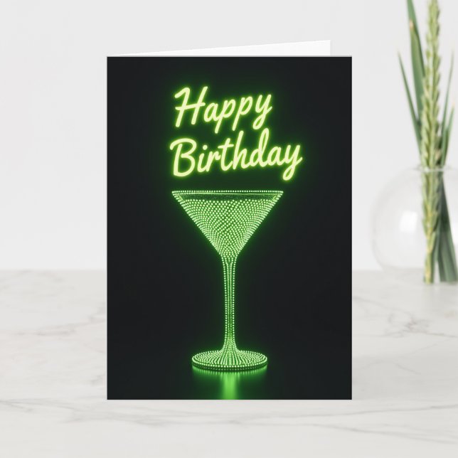 Neon Night Birthday Card (Front)