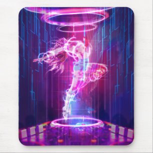 Neon Night Club Dancer Mouse Pad