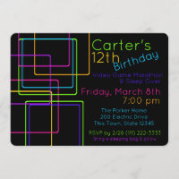 Neon Night Glow Techno Video Sleep Over Birthday