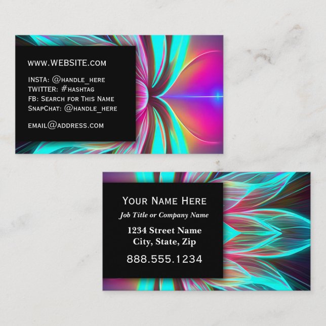 Neon Nightclub Electric Professional Executive Business Card (Front/Back)