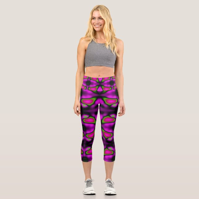 Neon Nights Capri Leggings (Front)