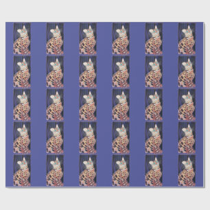 Neon Noir Bengal Cat Wrapping Paper