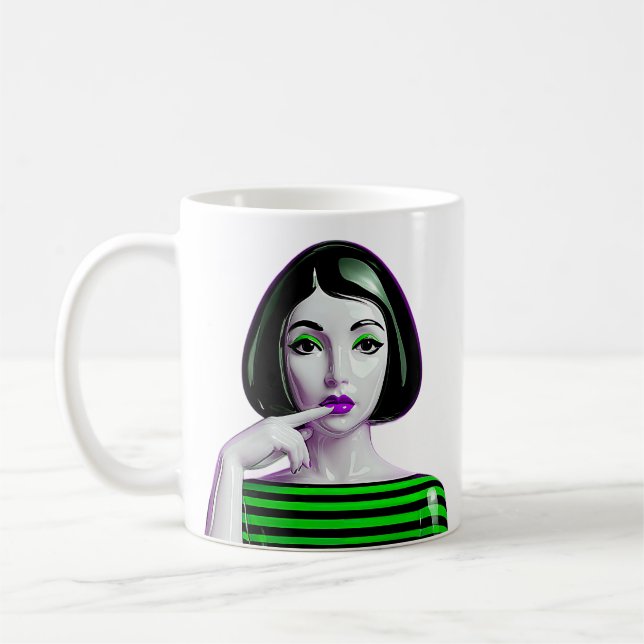 Neon Noir Muse Coffee Mug (Left)