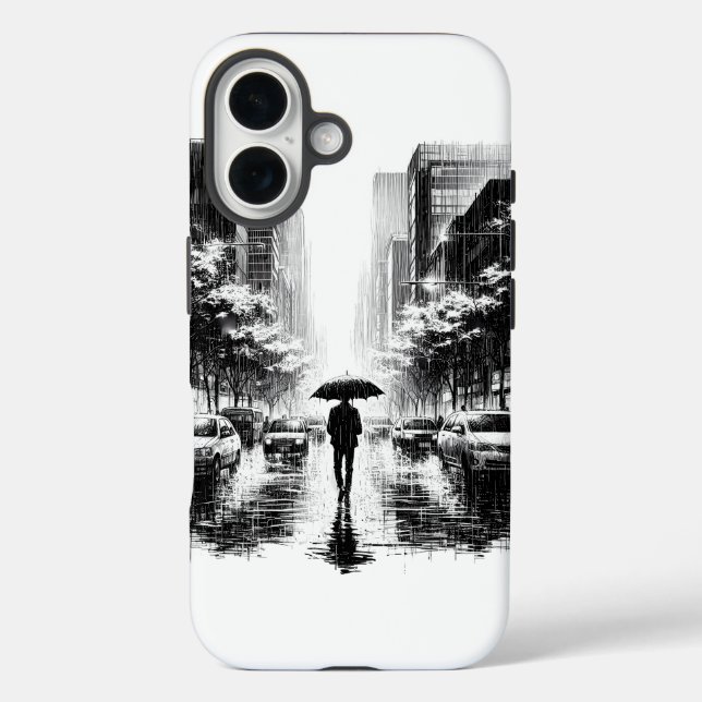 Neon Noir Rainy Cityscape Case-Mate iPhone Case (Back)