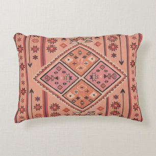 Neon Nomad Soul -Vibrant Tribal Geometric Tapestry Decorative Cushion