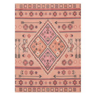 Neon Nomad Soul -Vibrant Tribal Geometric Tapestry Tablecloth
