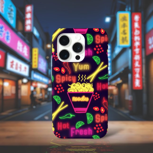 Neon Noodles  Case-Mate iPhone Case (Night noodle market)