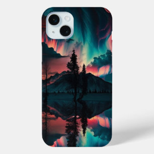 Neon Northern Lights iPhone 15 Mini Case