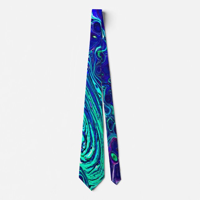 Neon Ocean Waves Tie (Front)
