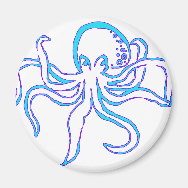 Neon Octopus Magnet (Front)