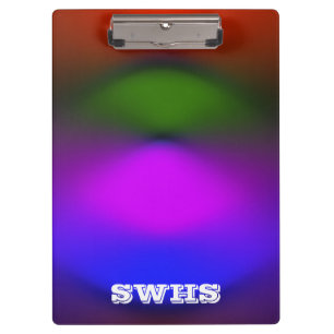 Neon of Blue, Purple, Green & Orange Monogram Clipboard