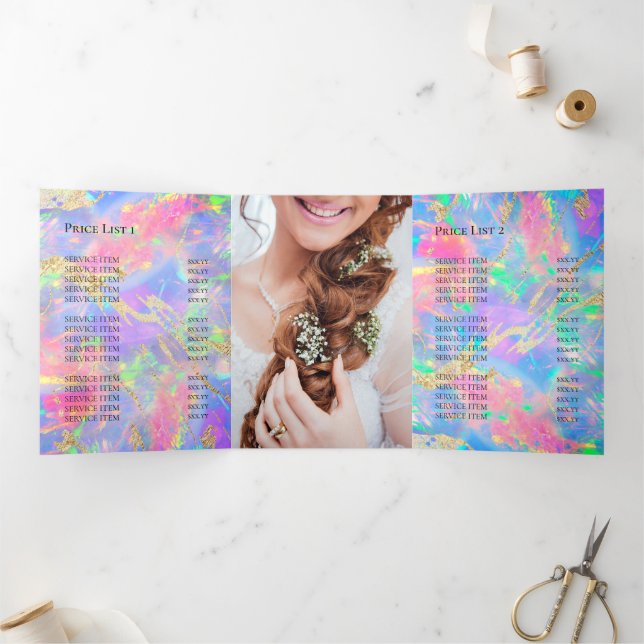 neon opal background Tri-Fold Brochure (Inside)