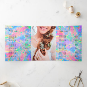 neon opal background Tri-Fold Brochure Invitation