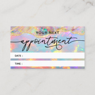 neon opal texture appointment card