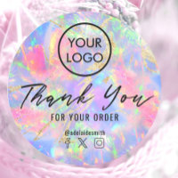 neon opal thank you classic round sticker