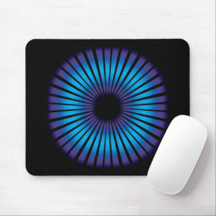 Neon Optical Illusion On Black  Mouse Pad