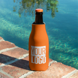 neon  orange -  add bold logo  bottle cooler