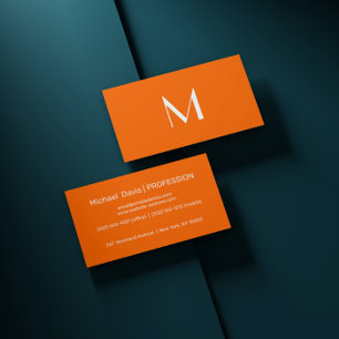 neon orange - add monogram business card