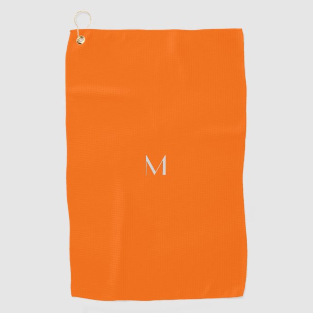 neon orange - add monogram golf towel (Front)