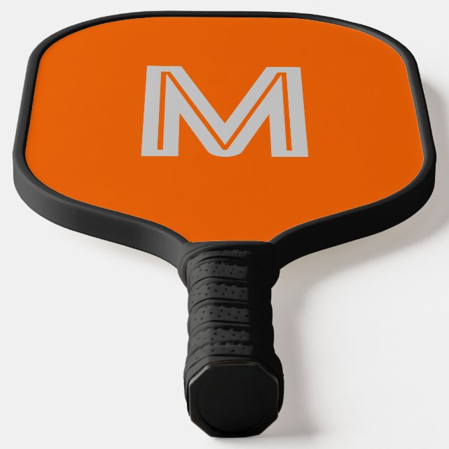 neon orange - add monogram   pickleball paddle (Laydown)