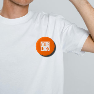 neon orange - add your logo 3 cm round badge