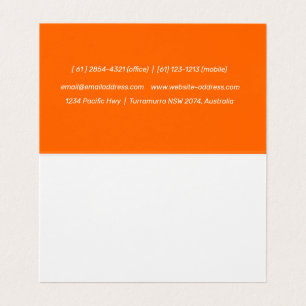 neon orange - add your logo business card