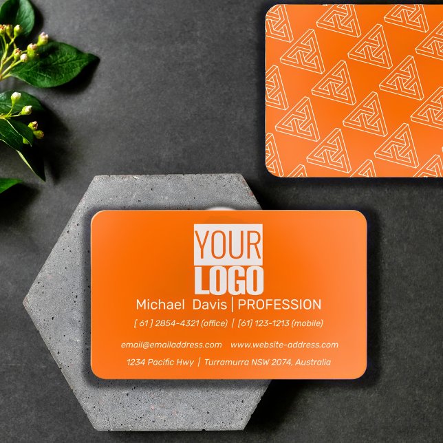 neon orange  - add your  logo business card (Creator Uploaded)