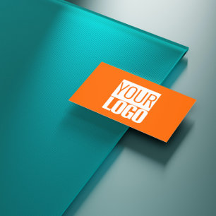 Neon orange - add your logo business card