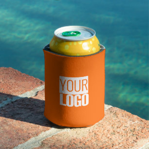 Neon  orange  - add your  logo   Can Cooler