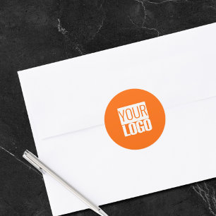  Neon  orange  - add your  logo  Classic Round Sticker