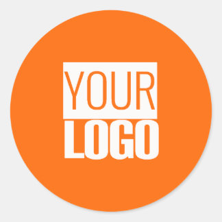 Neon orange - add your logo Classic Round Sticker