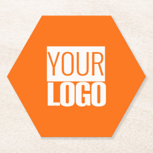 Neon orange - add your logo Paper Coaster