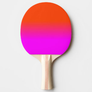 Neon Orange and Hot Pink Ombre Shade Colour Fade Ping Pong Paddle