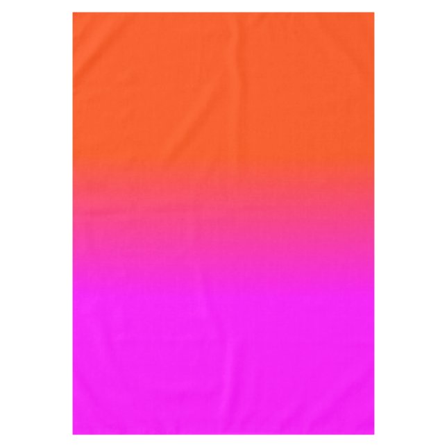 Neon Orange and Hot Pink Ombre Shade Colour Fade Tablecloth (Front)