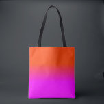 Neon Orange and Hot Pink Ombre Shade Colour Fade Tote Bag<br><div class="desc">Neon Orange and Hot Pink Ombre Shade Colour Fade. Ombre shades go from hot pink blurred into neon orange in this sunset palette neon, orange, hot, pink, ombre, shade, colour, fade, trend, bright, fluorescent, highlighter, school, kids, fun, dorm, decor, tint, bright neon pink, bright pink, neon orange, hot pink, ombre...</div>
