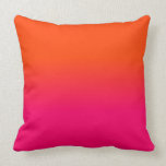 Neon Orange and Neon Pink Ombre Shade Colour Fade Cushion<br><div class="desc">Neon Orange and Neon Pink Ombre Shade Colour Fade. Faded shades of hot pink blurring into neon orange look like a painted sunset neon, orange, hot, pink, ombre, shade, colour, fade, trend, bright, fluorescent, highlighter, school, kids, fun, dorm, decor, tint, bright neon pink, bright pink, neon orange, neon pink, pink...</div>