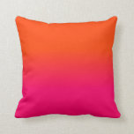 Neon Orange and Neon Pink Ombre Shade Colour Fade Cushion<br><div class="desc">Neon Orange and Neon Pink Ombre Shade Colour Fade. Faded shades of hot pink blurring into neon orange look like a painted sunset neon, orange, hot, pink, ombre, shade, colour, fade, trend, bright, fluorescent, highlighter, school, kids, fun, dorm, decor, tint, bright neon pink, bright pink, neon orange, neon pink, pink...</div>