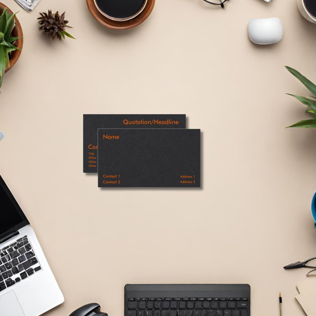 neon orange & black business card (Creator Uploaded)